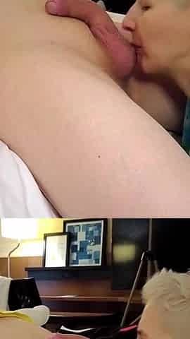 Emily licked balls to a shine and took the cum in her mouth