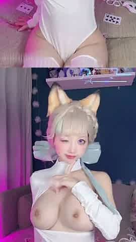 Rinka Okita, the stunning curvy OnlyFans girl, cosplays as Lynette from Genshin Impact, showing off her nude body in a stunning