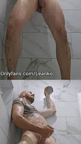 Blue collar shower masturbation