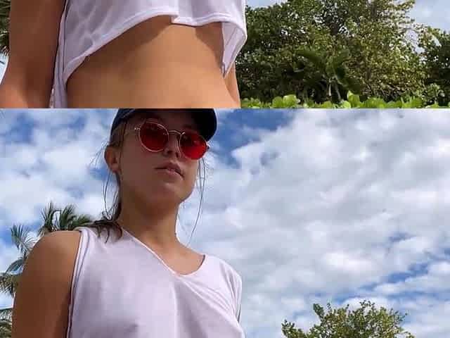 Hitch hiking teen outdoor public fuck in this hd video