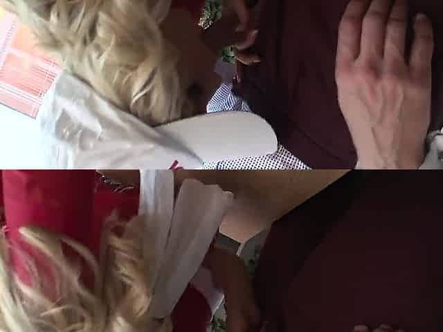 Slutty floozy with bald snatch is so hungry for penis that gets facial