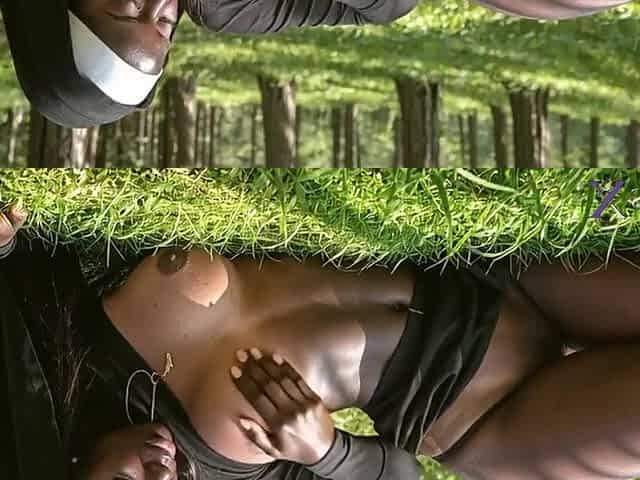 A ebony nun allowed herself to be cummed inside in the forest.[AI]