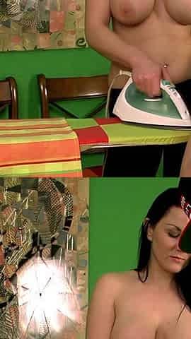 Mia's Topless Cock Pressing Handjob