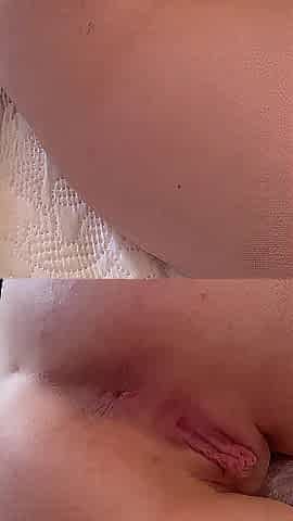 This guy gave me a creampie in my pink vagina - cum trickling from flawless twat