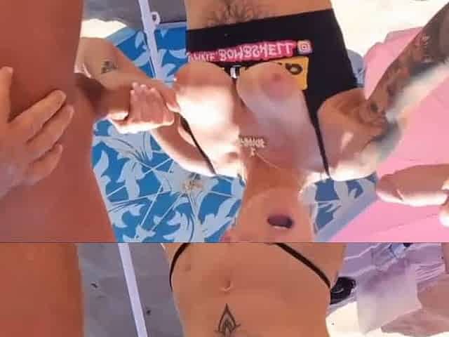 marie prend une douche de sperme en bukkake