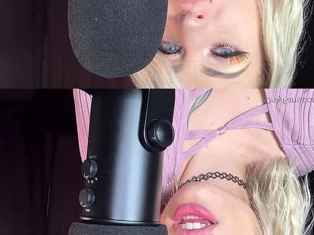 A super sexy blonde with big boobs and masturbating with a v