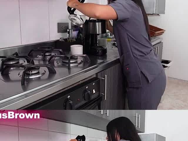 Large-cocked BBC boss screws his taut-snatch tiny servant - Camila Henao & Markus Brown