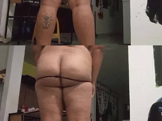 Fat Mexican mother i'd like to fuck shows butt and breasts in the kitchen