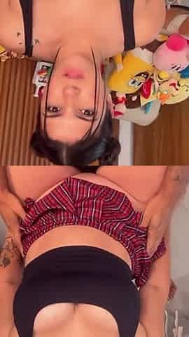 Hot Student Giving Lesson to Teacher Sitting and Asking for Cum