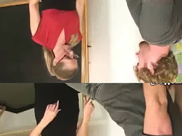 Sexy milf Sara James gives a nice amateur blowjob to a huge