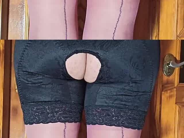 Enjoyable vagina in pink nylons, NylonKissa