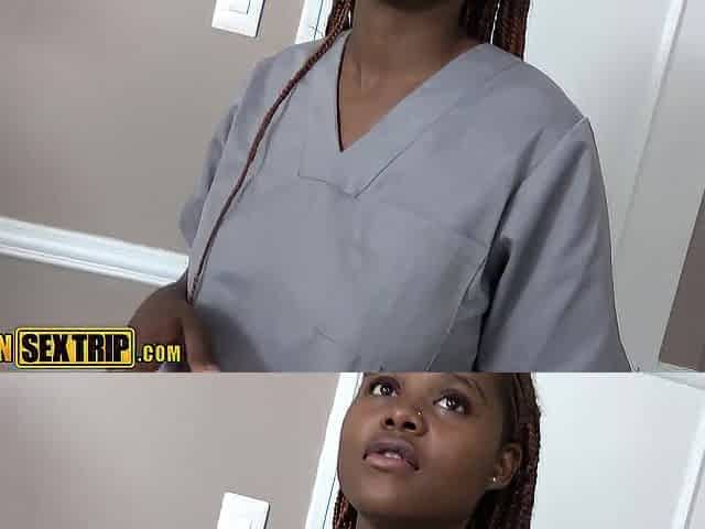 Lustful Ebony Girls Give American Large Ramrod Foreigner Irresistible FFM Trio Supplementary Service