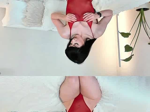 Holly Hardy Gives U JOI Encouragement and Teases with her Fit Body in Sheer Red Strap Bodysuit