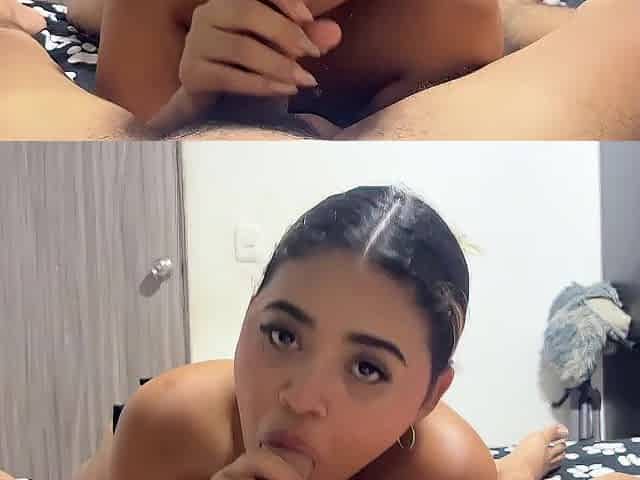 Stepsister gets concupiscent when this babe sees my dick