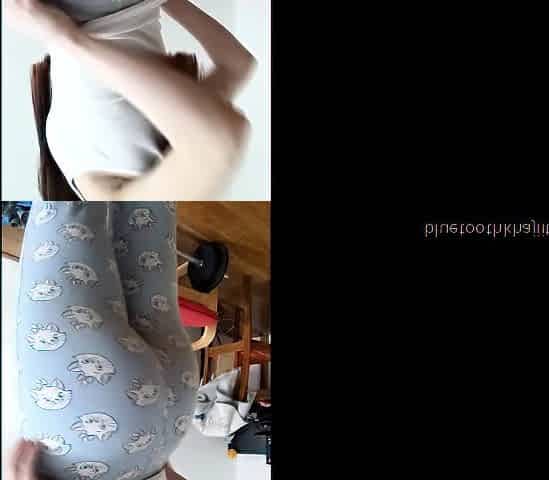Brunette amateur babe strips off and masturbates