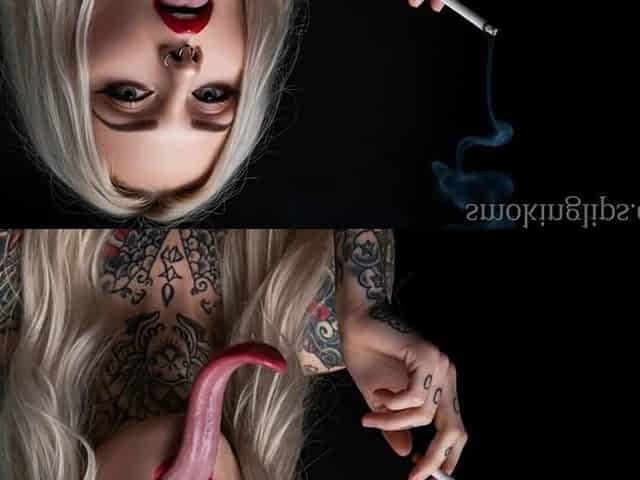 smokin' fetish,AI video,red lipstick