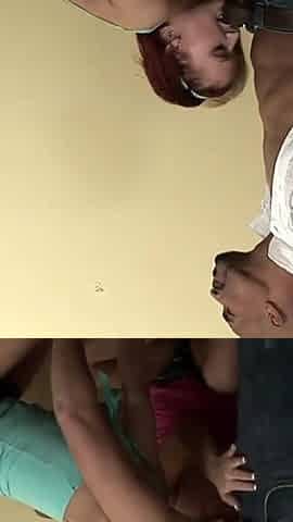 Alone on the couch, they fuck their friend's horny cock