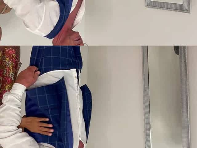 Latina Measure Guy for Suit and Blows His Hard Cock