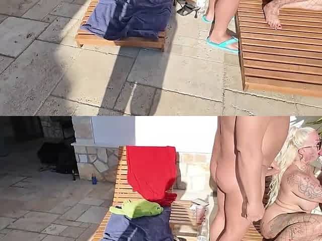 Hot Gangbang at the Poolsite in Craotia with Hot Girls and Big Cocks P2