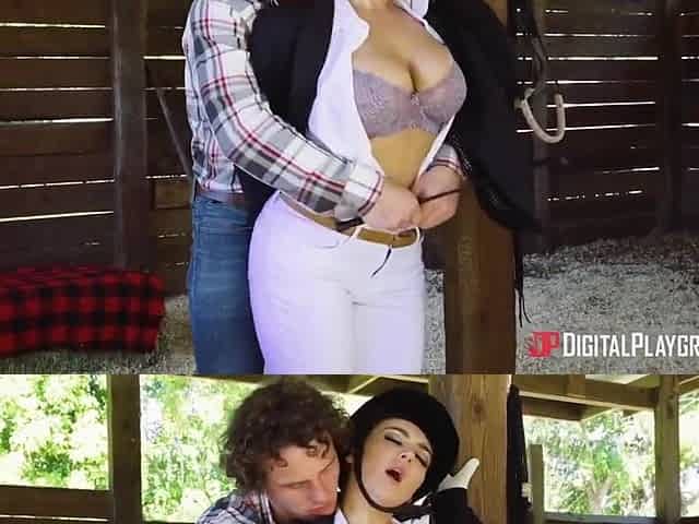Watch A Stable Guy Fucking A Busty Hot Woman In Jockey Uniform With Robby Echo And Natasha Nice