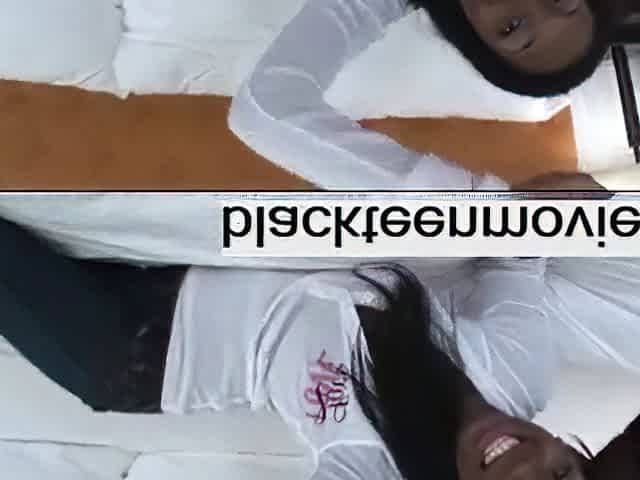 Cute black teen screwing large dick