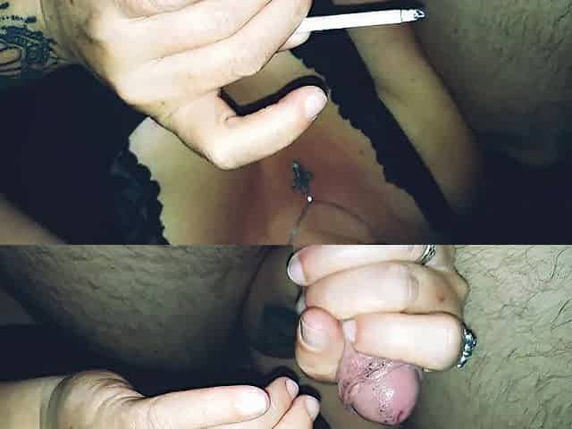 Smokin' cigarette cbt and peehole play