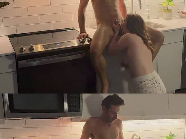 Screwing my girlfriends roommate in the kitchen