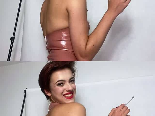 Small titted redhead amateur riding penis in close up