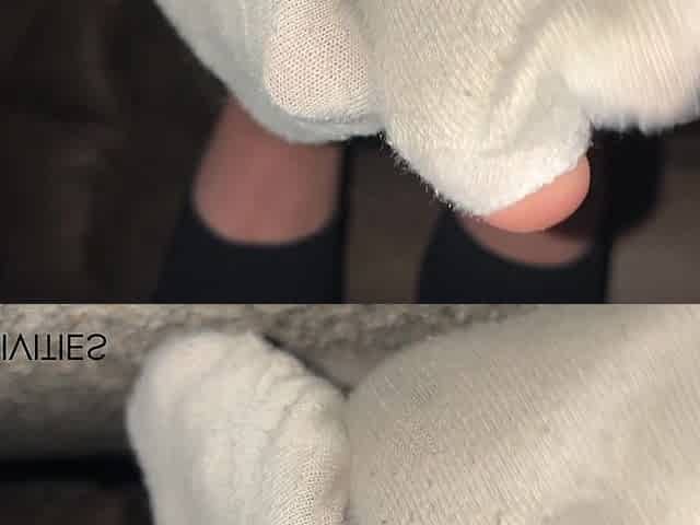 Ripped Sock Fetish Wiggling Toes POV