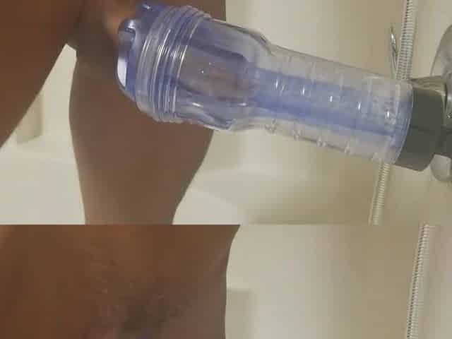 Screwing Fleshlite Tubo In Shower 5