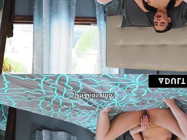 ADULT TIME - Pervy Stepdad SPANKS & BANGS stepbae Aria Lee For Masturbating! SPANISH SUBTITLES