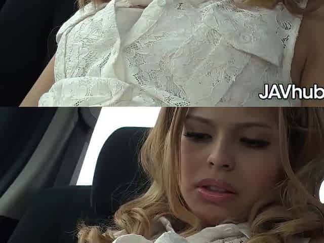 Blonde Japanese Girl Fucks Two Guys In Her Car