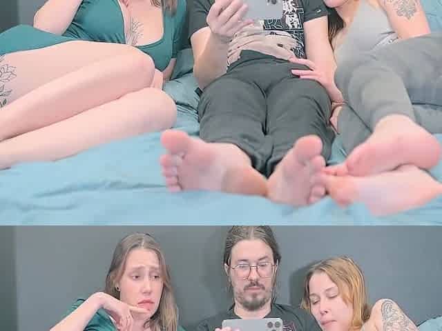 Share A Bed With My Stepsis And Stepmom - Watching Porn Together Led To A Hot Taboo Threesome 25 Min