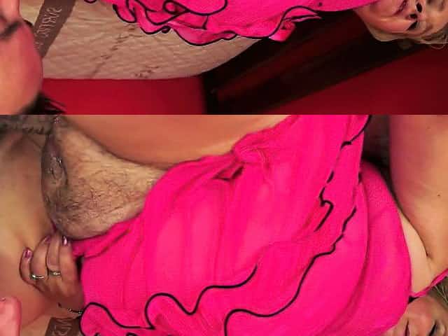 Hairy granny in lingerie jizzed in mouth
