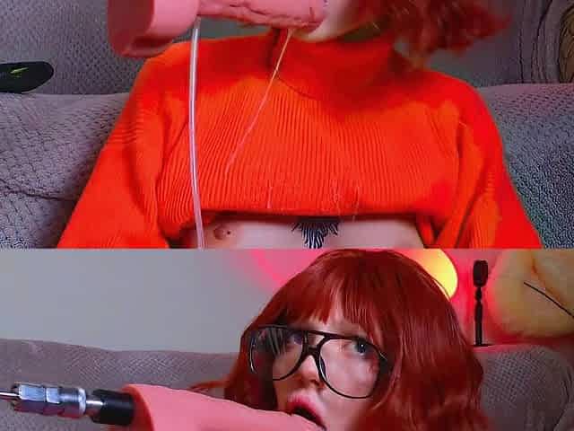 Velma is draining your Balls - Smutty and Sloppy Blow job with a Banging Machine