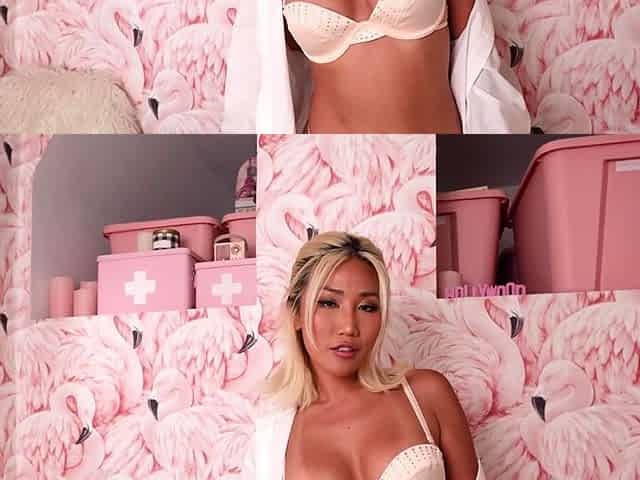 Big tits Asian MILF hot posing action