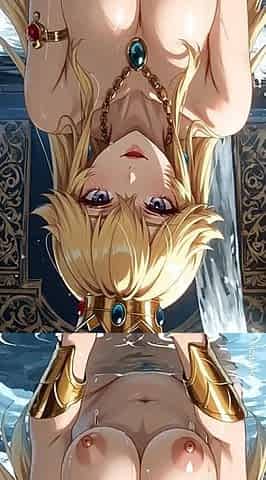 119. Princess Peach in a Lake and Waterfall (ai Animation)