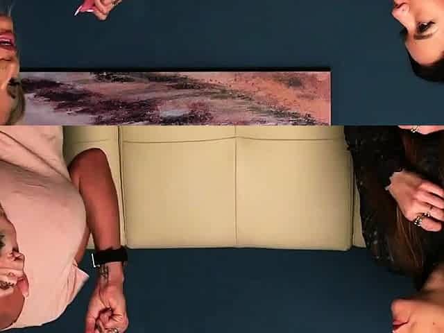 Busty voyeur sluts watching guy jerking