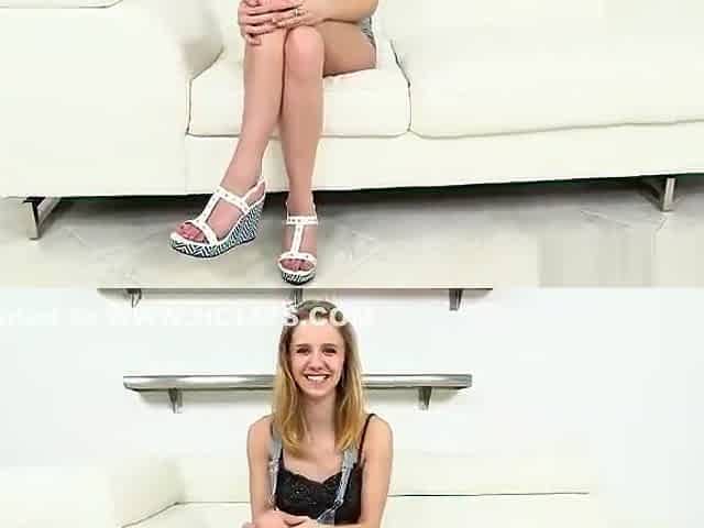 Unearthly platinum youthful harlot Rachel James play her self