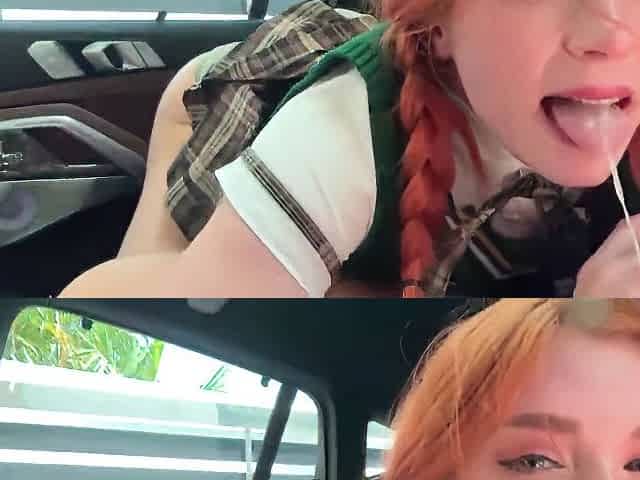 British Student 18+ Sucked Off A Stranger In His Car And Invited Him Home To Screw And Film It On Her Phone