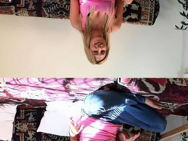 Blonde solo jerking off
