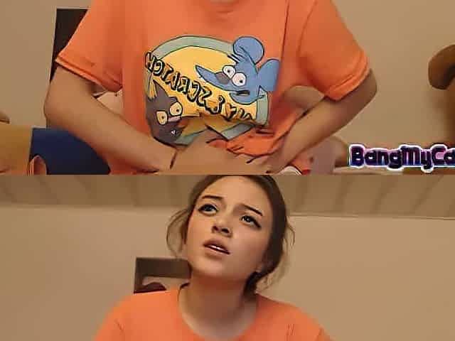 teen get lovense give blowjob and orgasm