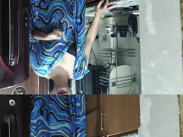 Indian Stepmom Watches and Enters Her Stepson's Kitchen to Fuck Him