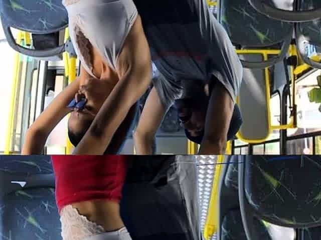 Student is groped and fucked by a stranger on the bus!