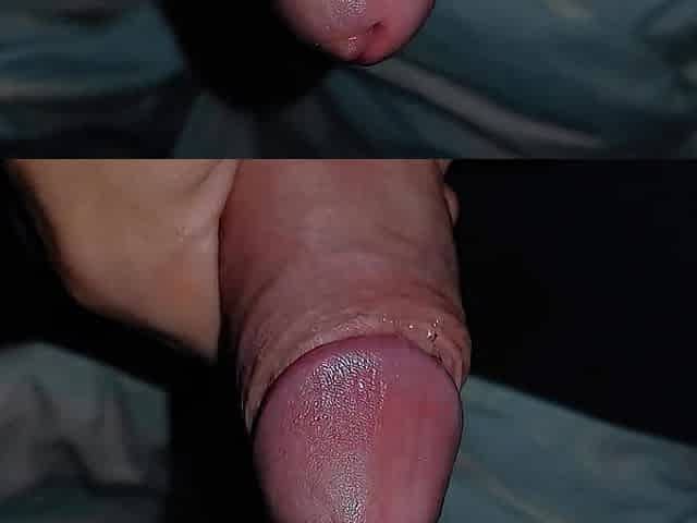 Very close-up of an over-concupiscent schlong and streams of pre-cum!