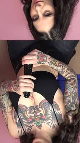 Elli X Raven Gives JOI with Her Black Dildo
