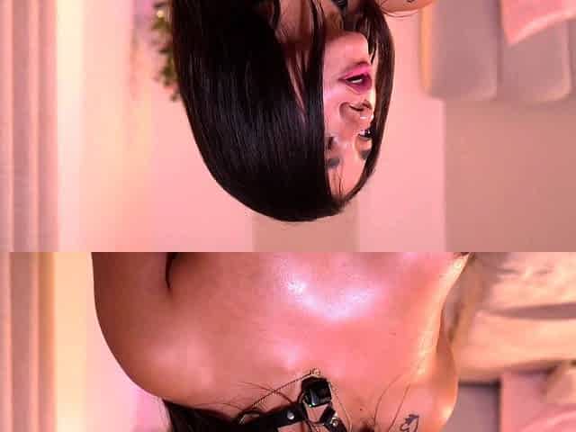Hot brunette big boobs toying pink pussy