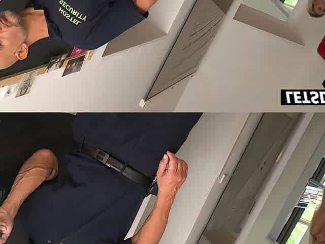 Skinny Blond Gets Banged Standing Up Against the Bunk Couch Frame