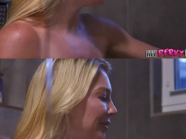 Kinky MILF step-mom Laura Bentley fucks her step-son after he saw her tits