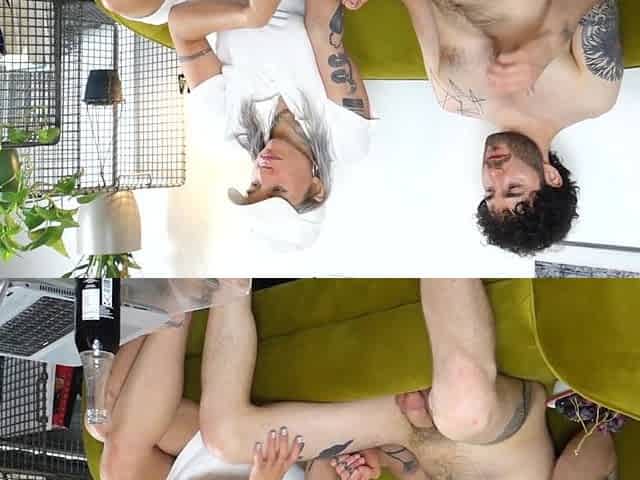 Preggo girlfriend worships her guy's knob whilst watching a game